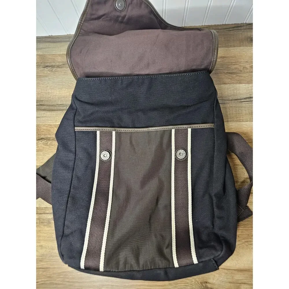 Fossil Lane Ruchsack Canvas Leather Backpack Bag Pockets Travel Work 13x16